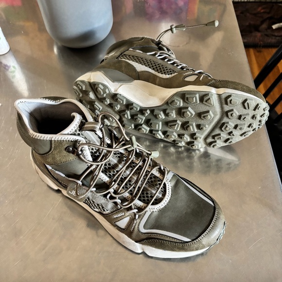 Jambu Shoes - Jambu JBU Olive High-Top Sneakers 8.5M Elastic Laces Gripper Water Resistant